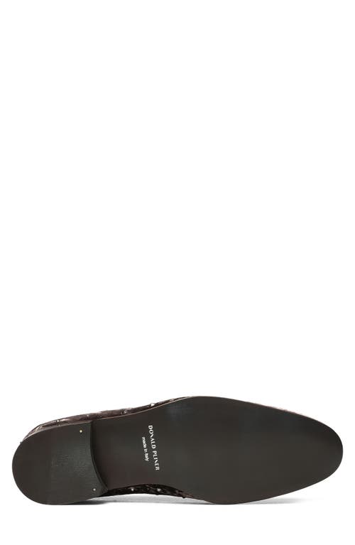 Donald Pliner Velvet Rhinestone Venetian Slipper In Brown