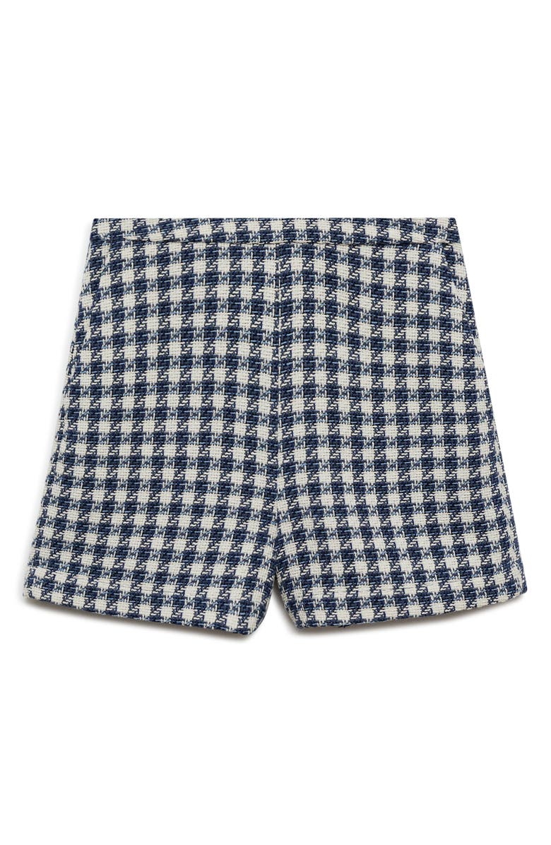 MANGO Houndstooth Shorts, Main, color, Blue