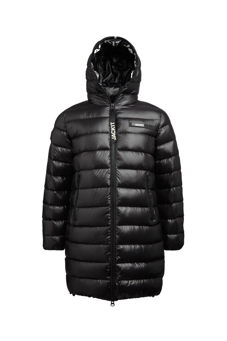 Down-Fill Hooded Coat, Alternate, color, Black