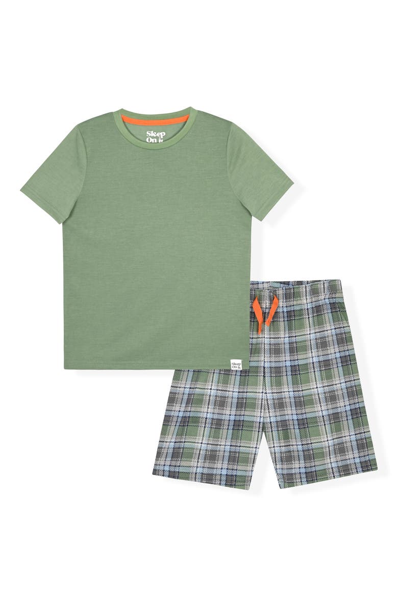 Kids' T-Shirt & Pajama Shorts Set, Main, color, GREEN