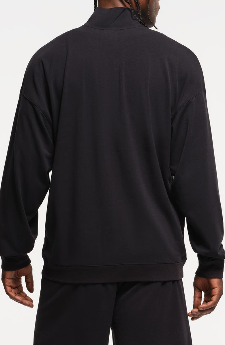 SKIMS Jersey Lounge Quarter Zip Pullover, Alternate, color, Obsidian