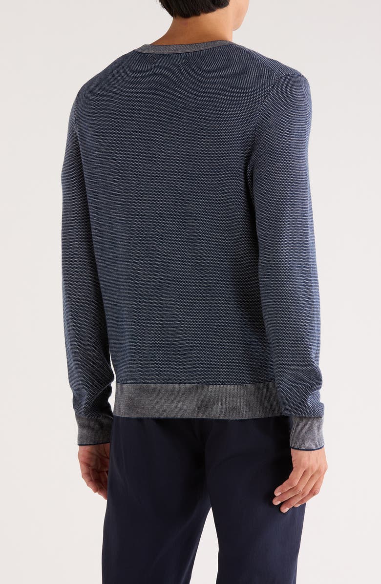 Nordstrom Birdseye Crewneck Sweater, Alternate, color, Navy- Beige Heather