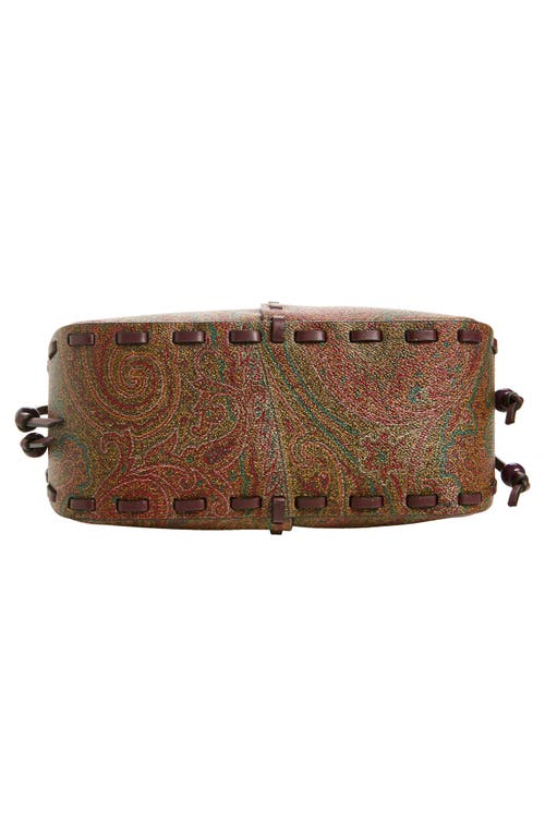 Etro Vulcano Medium Canvas Shoulder Bag In Vino