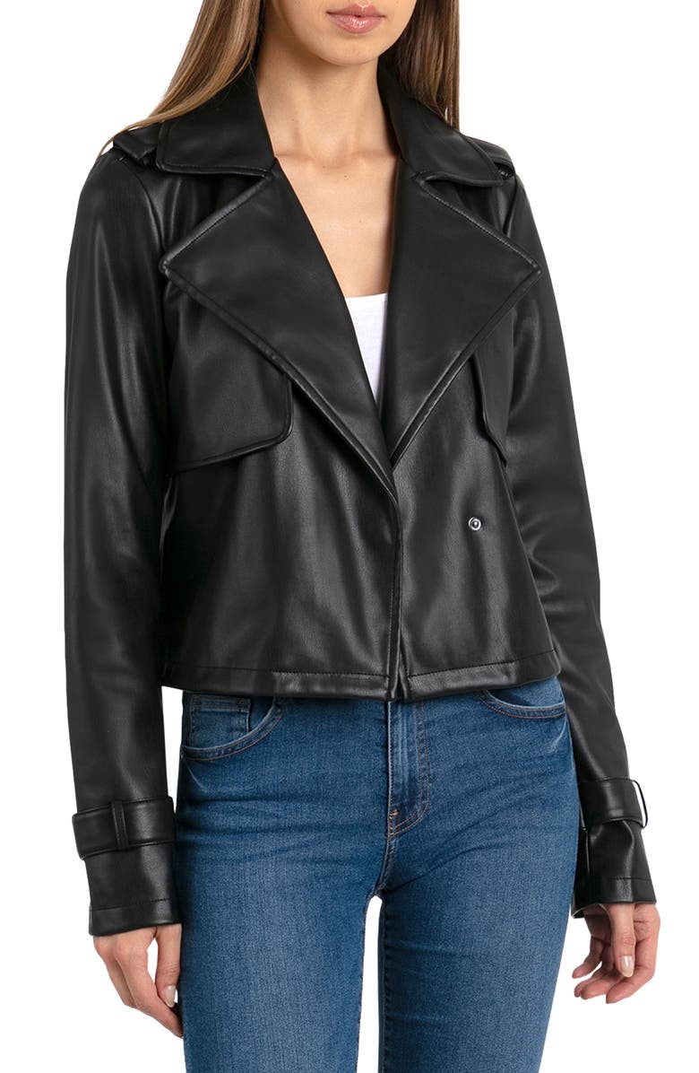 Bagatelle Faux Leather Moto Jacket, Main, color, 