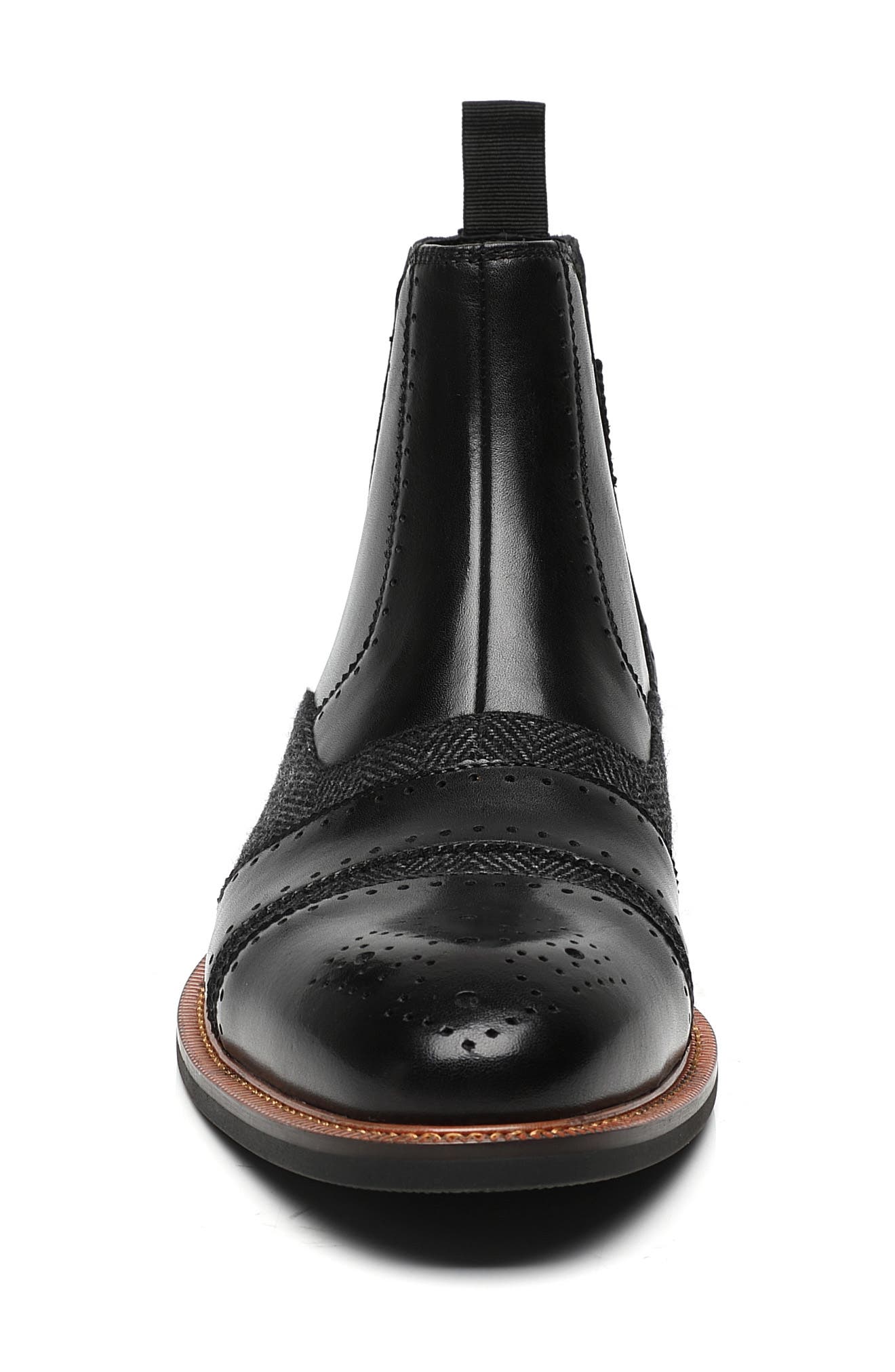 La Milano Louvier Cap Toe Chelsea Boot, Alternate, color, Black