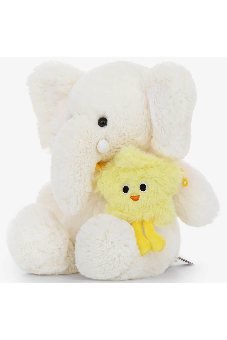 7 Inch Elephant Ted Weighted Stuffed Animal, Alternate, color, White