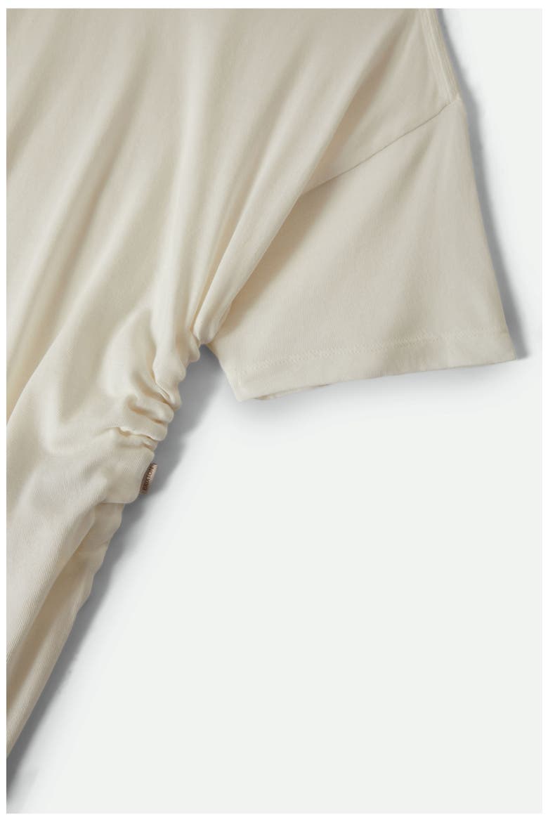 Carefree Organic Cotton Ruched T-Shirt, Alternate, color, OFF WHITE
