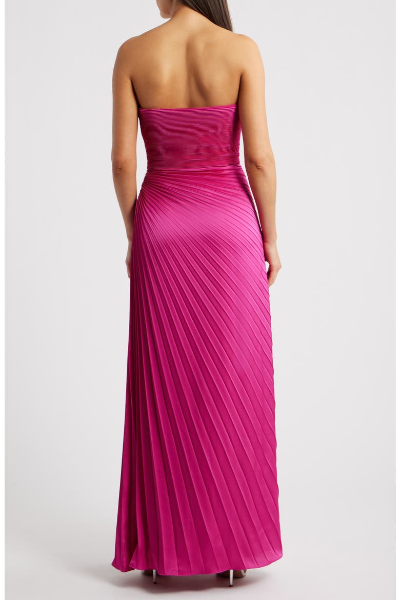 Kinley Accordion Pleat Strapless Evening Gown, Alternate, color, BRIGHT FUCHSIA