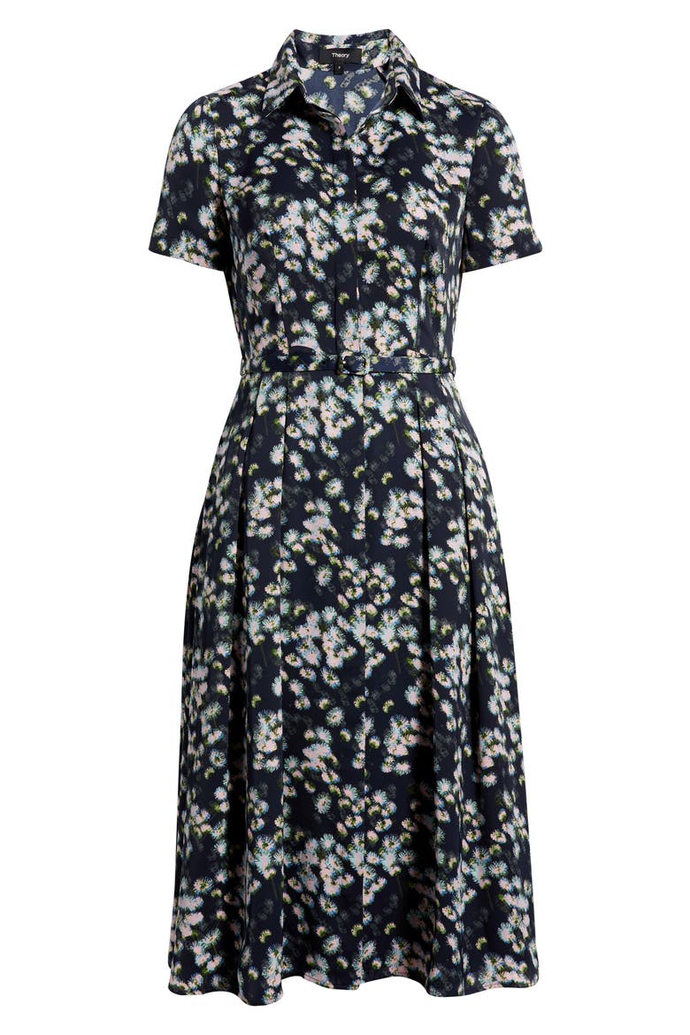 Floral Print Shirtdress, Alternate, color, NAVY/ PINK MULTI