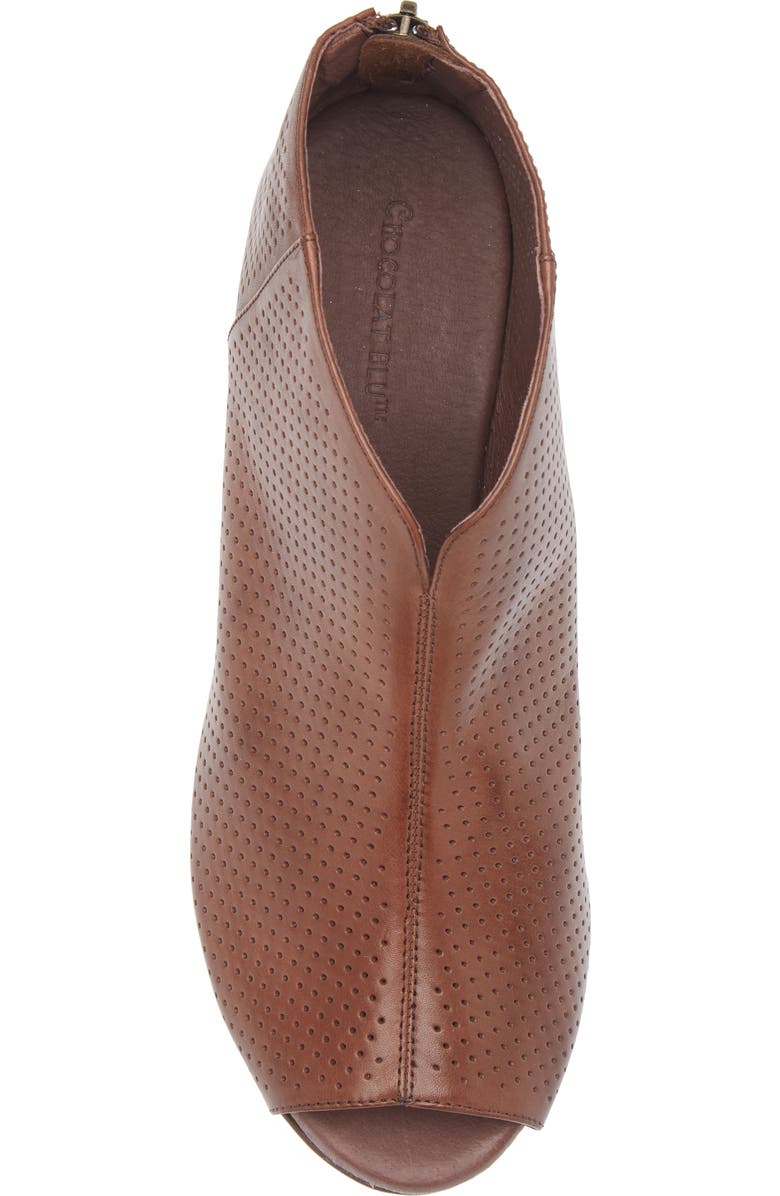 Chocolat Blu Walee Peep Toe Platform Bootie, Alternate, color, Dark Brown Leather