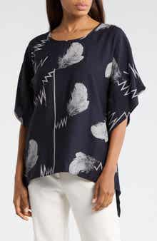Scribble Print Caftan Top
