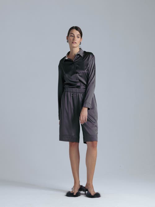Alas Silk Bermuda Shorts In Gray