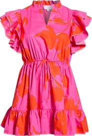 SUGARLIPS Aurea Floral Alina Ruffle Minidress
