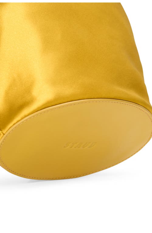 Staud Lila Satin Mini Bucket Bag In Yellow