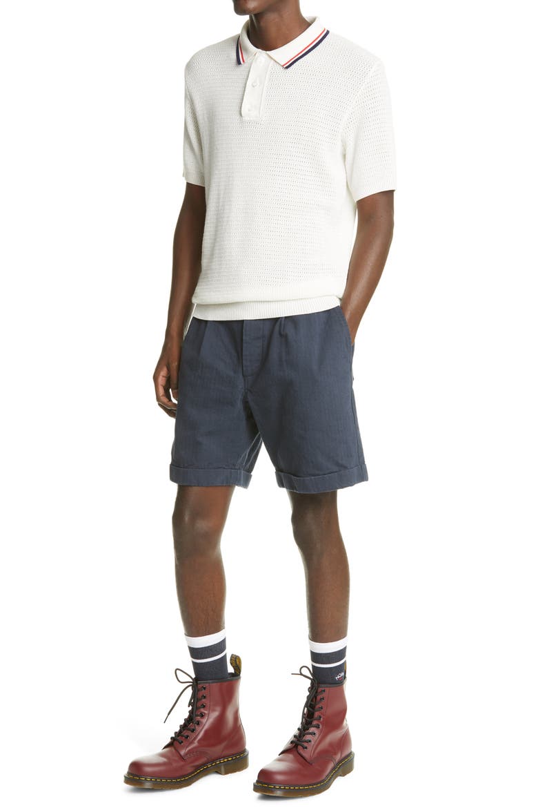 Tipped Short Sleeve Mesh Knit Polo, Alternate, color, MULTI