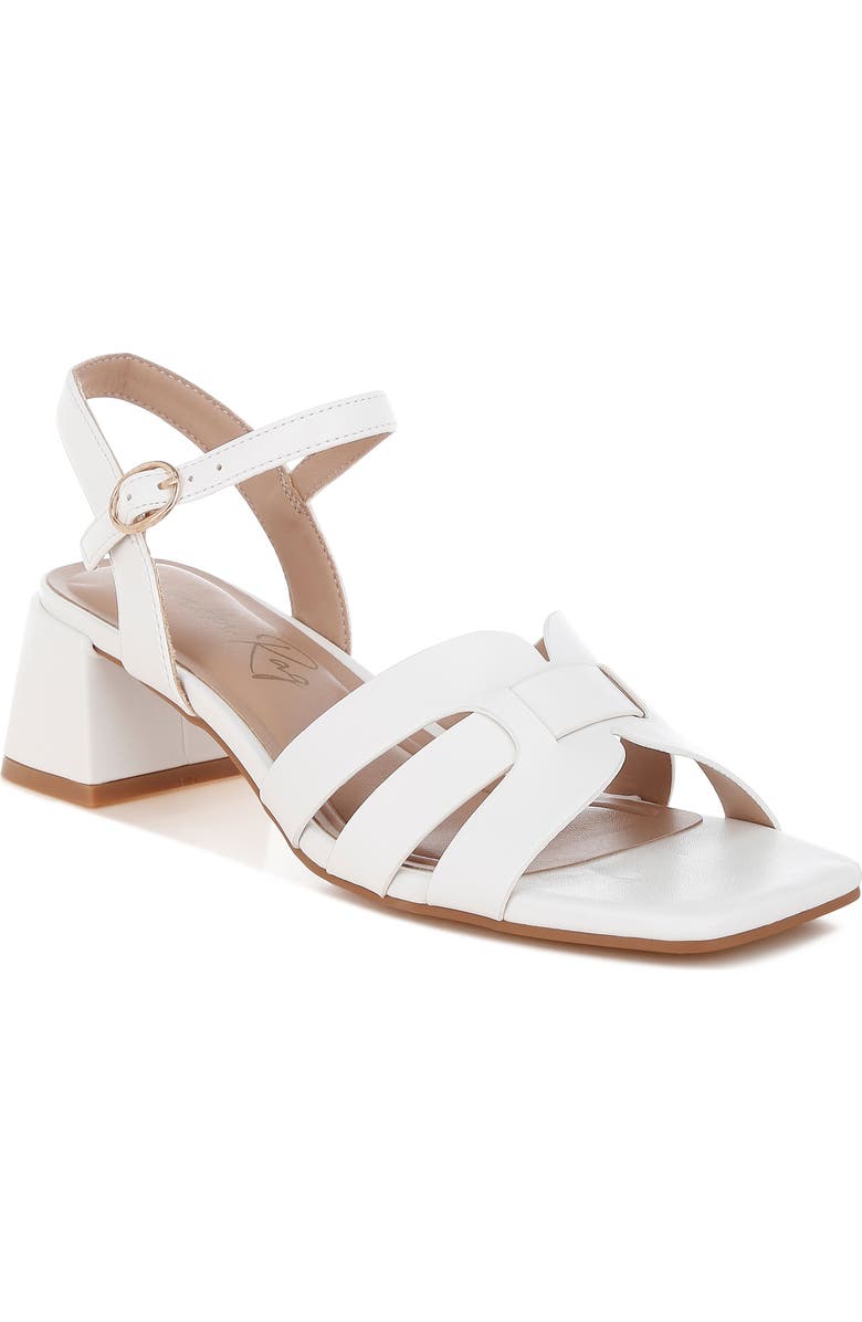 LONDON RAG Eliska Block Heel Sandal, Main, color, White