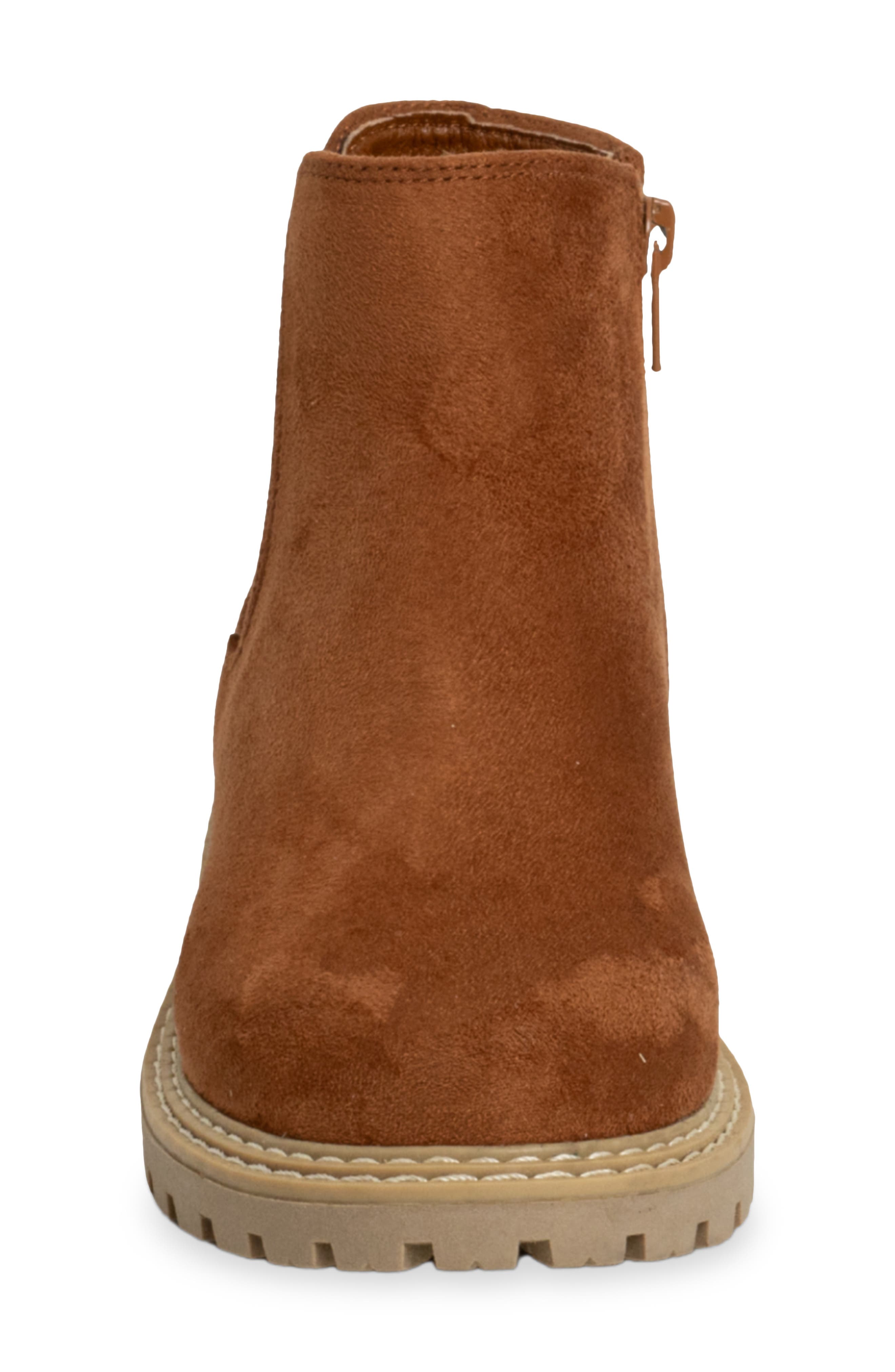Kids' Zophie Lug Sole Boot, Alternate, color, CAMEL SUEDE