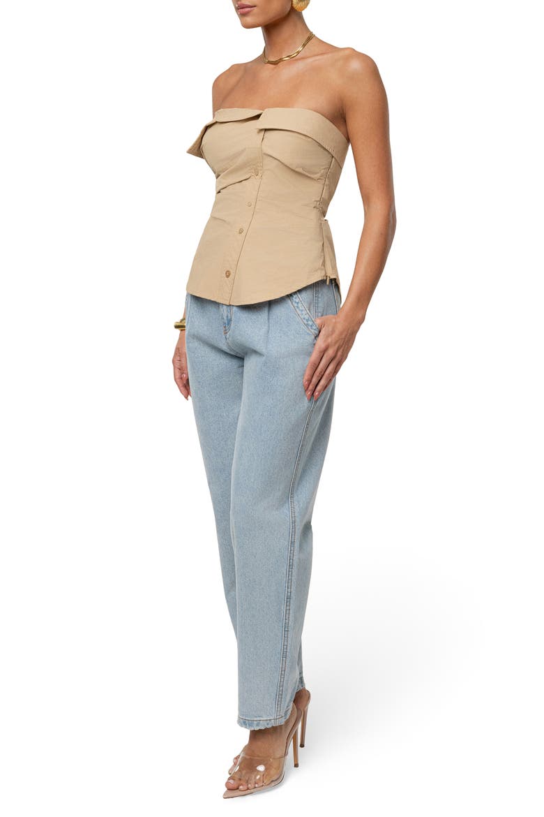 Riviera Strapless Top, Alternate, color, BEIGE