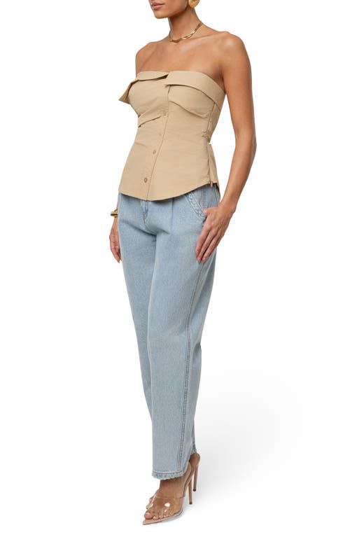 Jluxlabel Riviera Strapless Top In Neutral