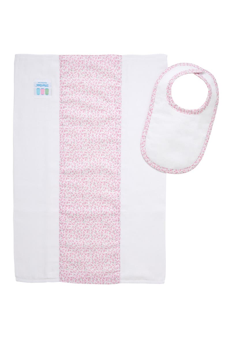 Floral Drooler Bib & Burp Set, Alternate, color, Ballet Floral