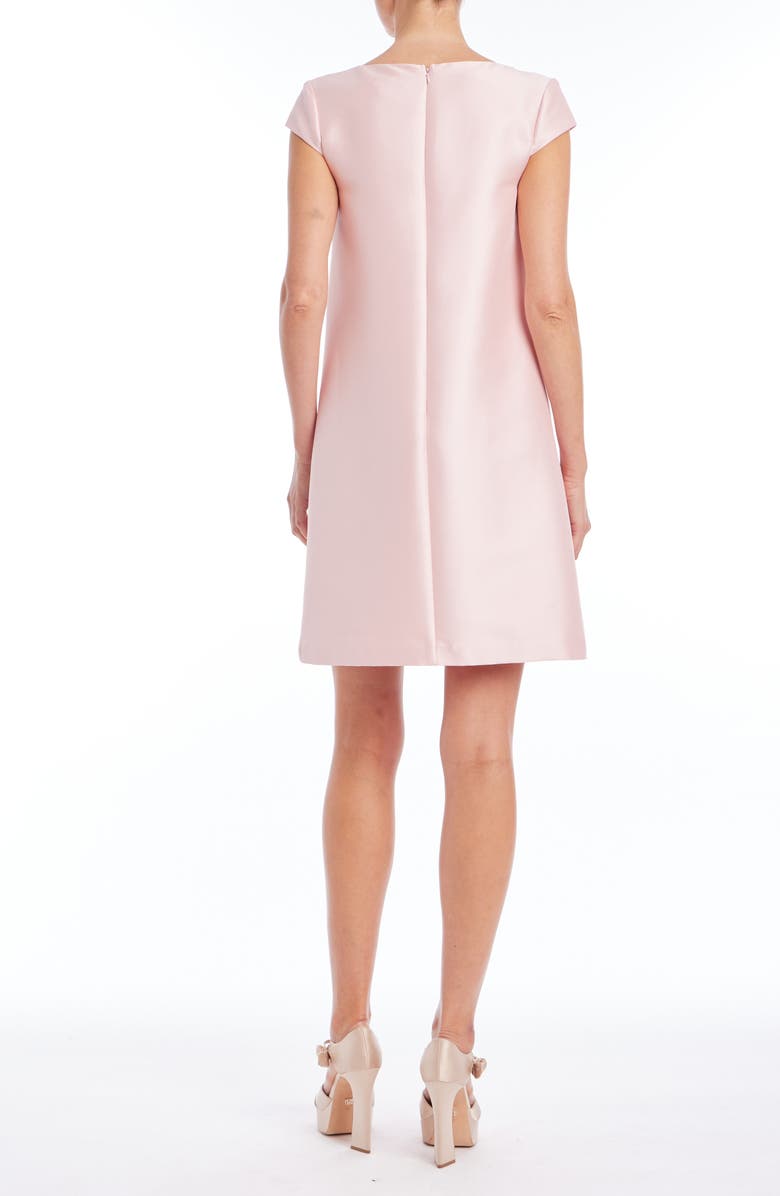 Badgley Mischka Collection Bead Detail Taffeta Cocktail Shift Dress, Alternate, color, Blush