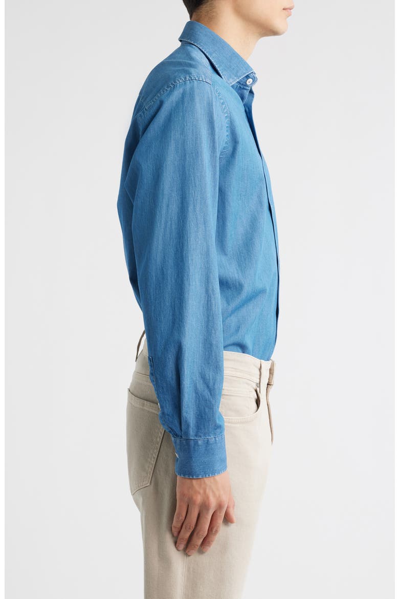 Reed Cotton Chambray Button-Up Shirt, Alternate, color, DENIM