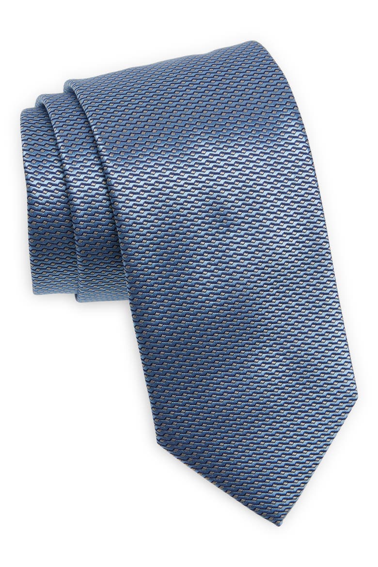 Geometric Silk Tie, Main, color, DARK BLUE