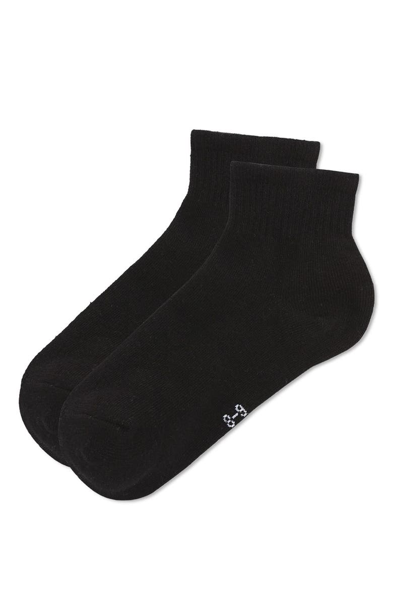 MeMoi Kids' 3 Pair Pack Mid Cut Cotton Blend Socks, Alternate, color, Black