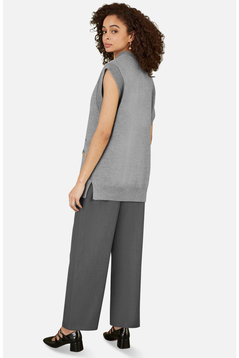 Knitted V-Neck Vest Tunic, Alternate, color, Grey