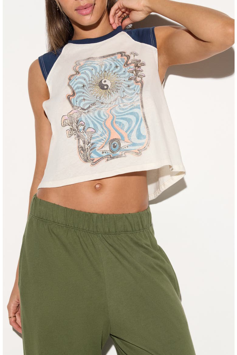 Cosmic Mirage Rally Graphic Cotton Tank, Main, color, VINTAGE WHITE