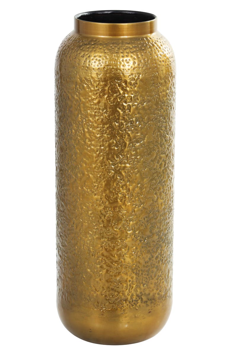 VIVIAN LUNE HOME Metal Vase, Main, color, Gold