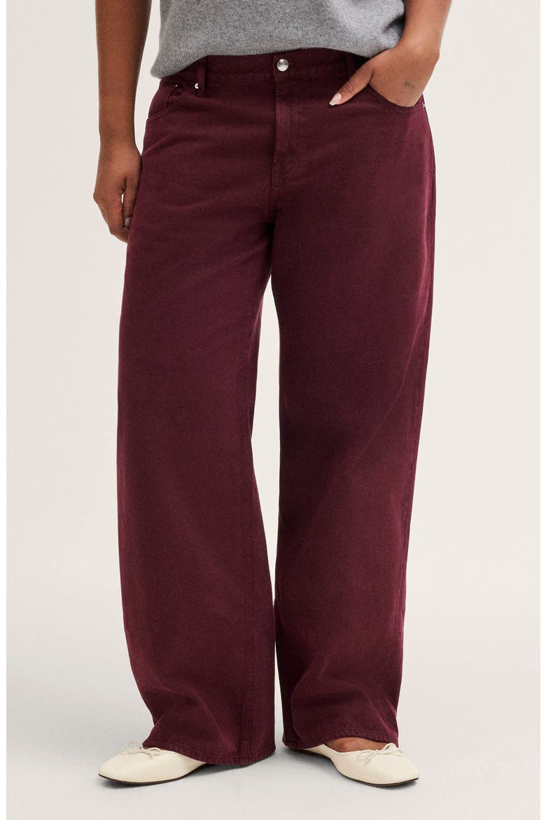 The Low Rise Loose Straight Leg Jeans, Alternate, color, SMOKED CLARET