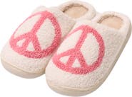 Malibu Sugar Plush peace symbol slippers