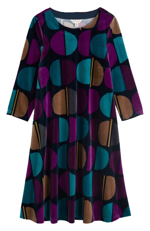 Seasalt Cornwall Mahonia Abstract Print Velvet Shift Dress In Multi