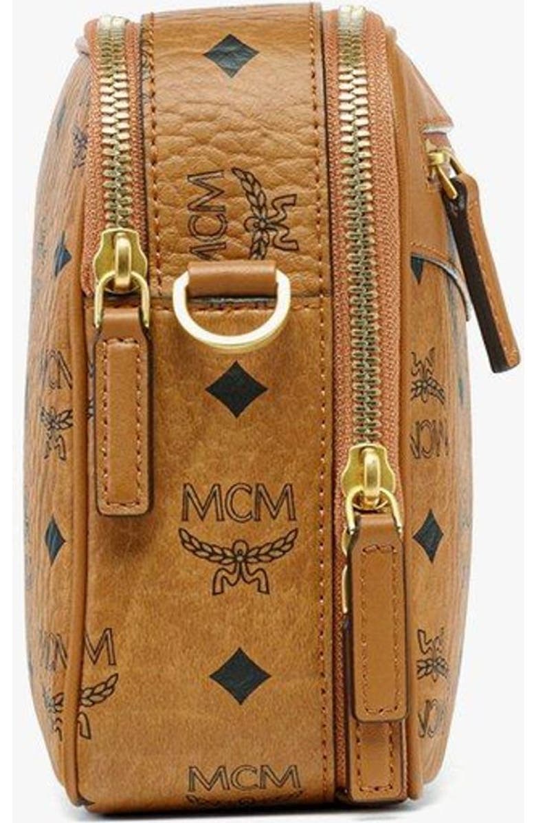 MCM Diamond Camera Bag in Visetos, Alternate, color, Brown