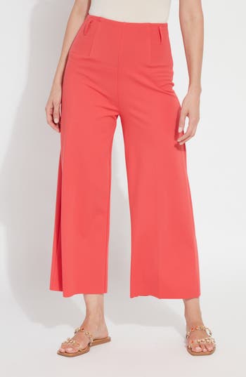 Lyssé Ellis Culottes Ponte Crop (25" Inseam) In Funk Red