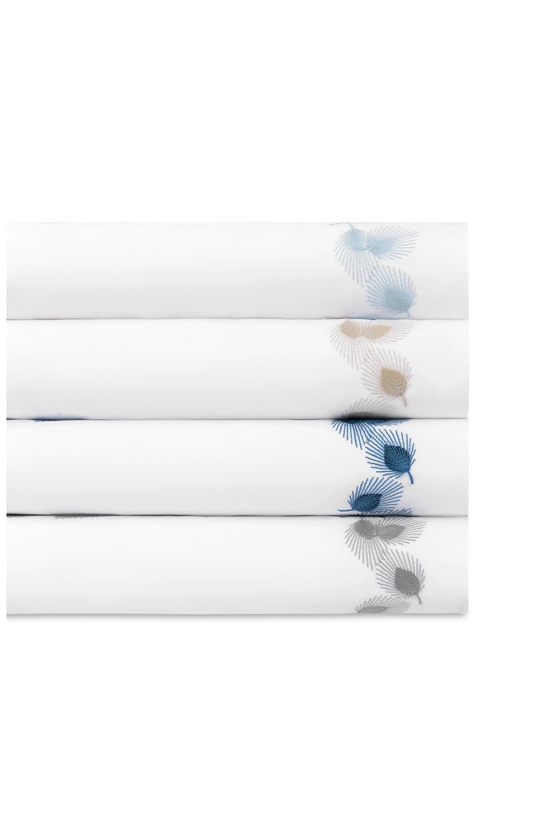 Feather Embroidered Duvet Cover, Alternate, color, CHAMPAGNE
