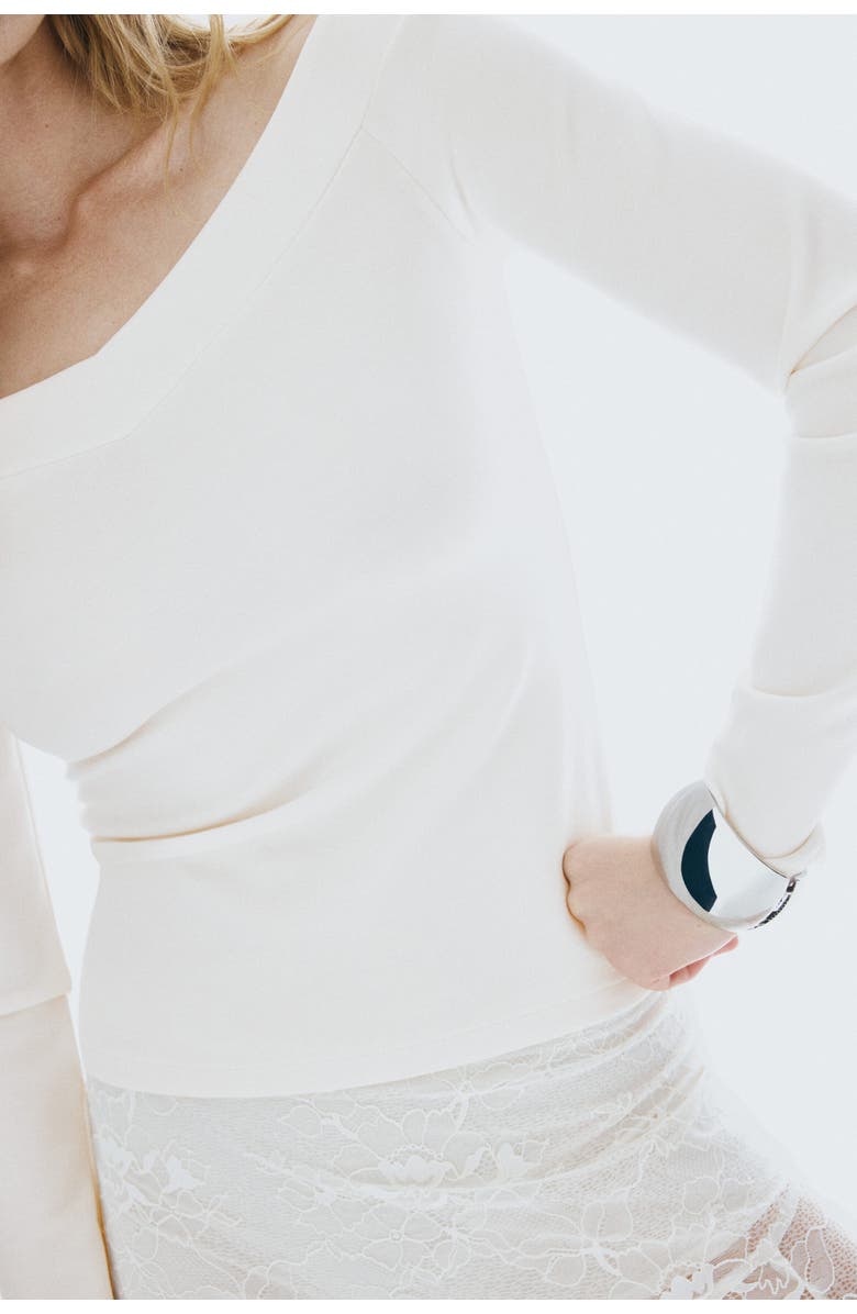 H&M Off-the-shoulder Top, Alternate, color, White