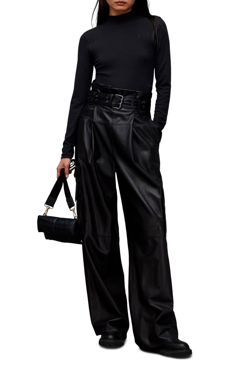 AllSaints Rina Mock Neck Top, Alternate, color, 