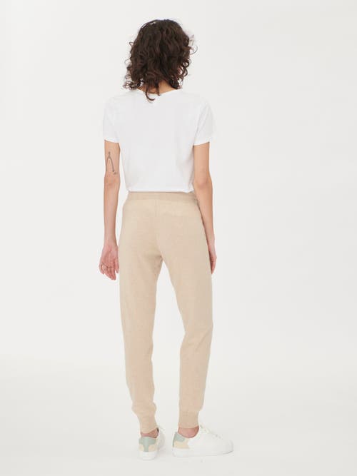 Gobi Mongolian Cashmere Cuffed Cashmere Jogger In Beige