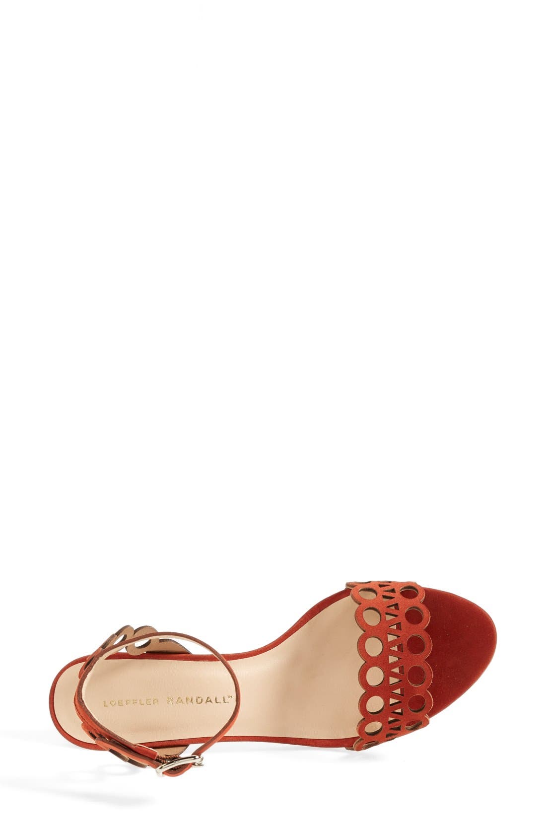 'Opal' Cutout Suede Sandal, Alternate, color, RUST