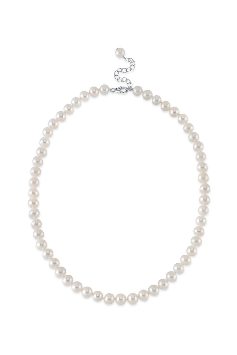 7.5-8.5mm White Freshwater Pearl Adjustable Necklace for Men, Main, color, White Pearl