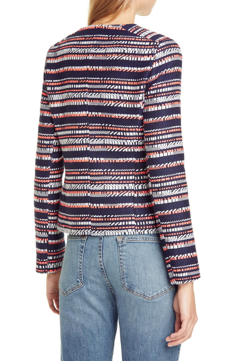 Judy Crop Tweed Jacket, Alternate, color, NAVY/ NEON