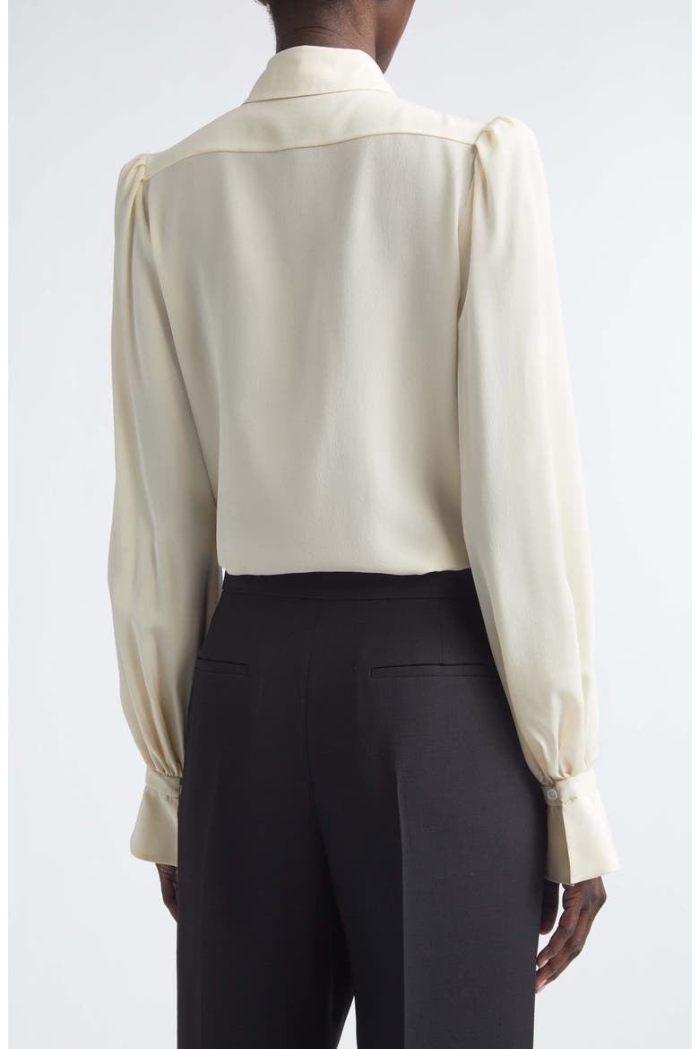 Campionari Silk Crepe Button-Up Shirt, Alternate, color, VANILLA
