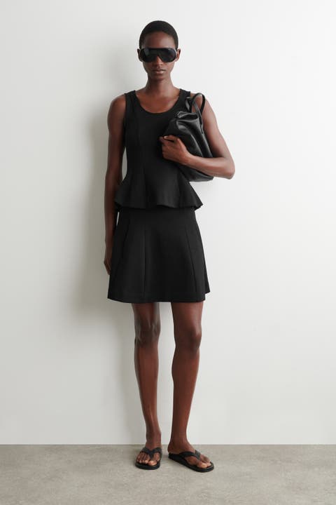 Sculpted Paneled Jersey Mini Skirt