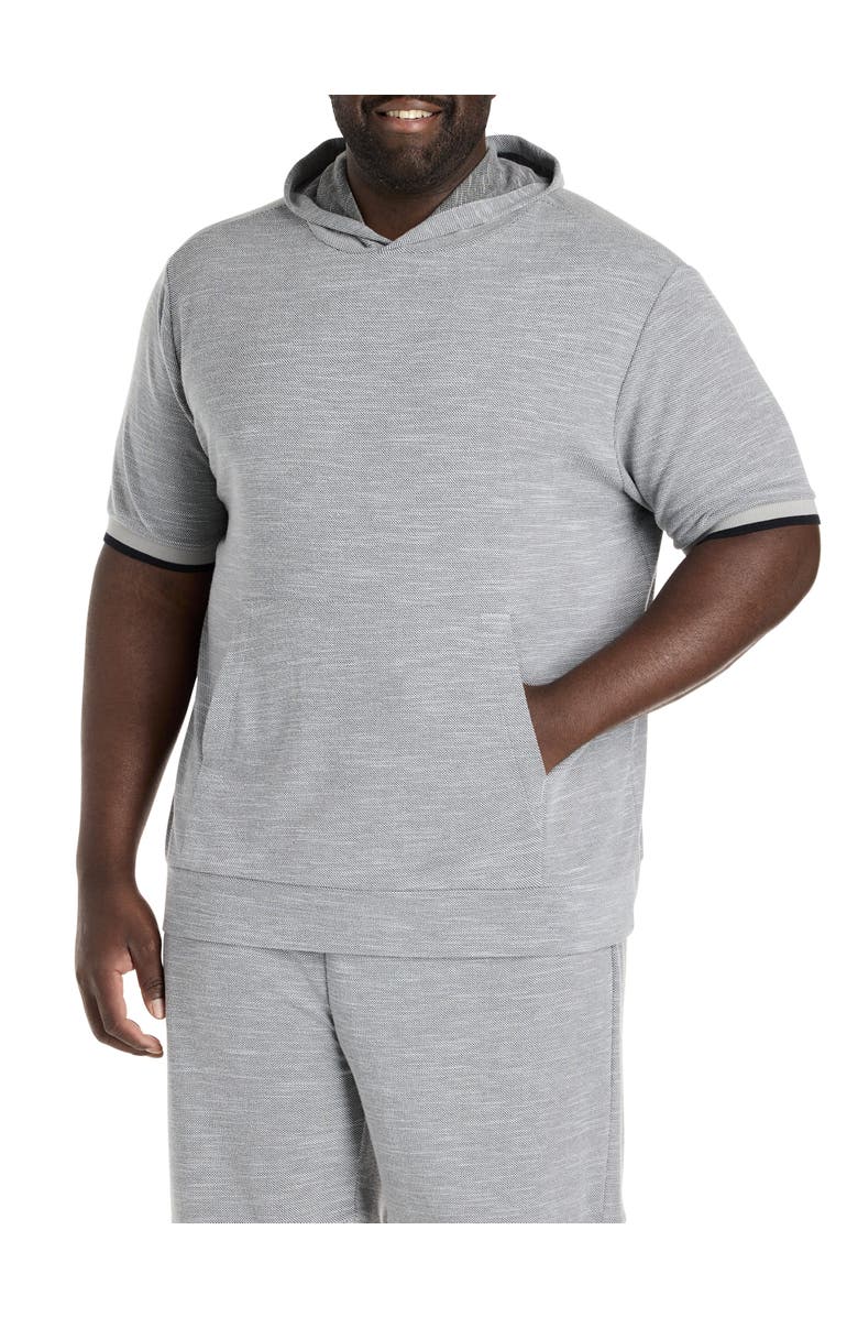 Society of One by DXL Big & Tall Textured Hoodie, Main, color, High Rise Grey