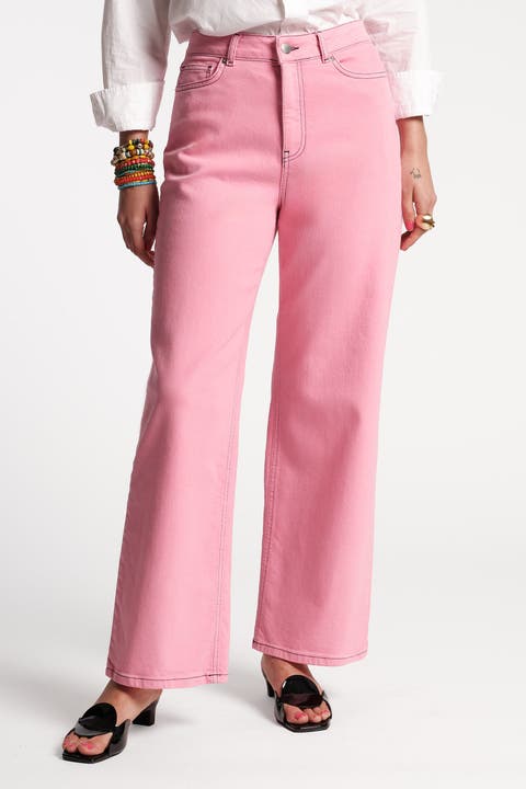 パンツ NUDE Women Straight Pants 110306102 Pink Eco Suzanne Straight-Leg Pants | GUESS