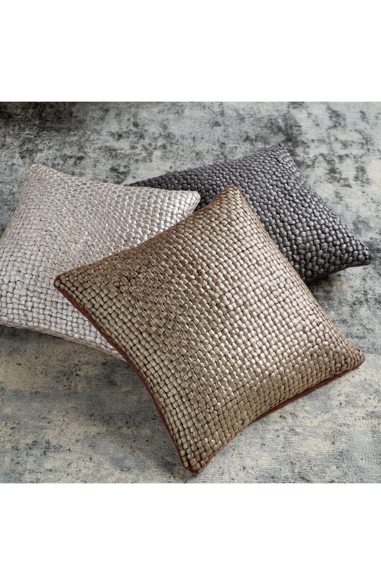 Michael Aram Metallic Basket Weave Accent Pillow, Alternate, color, 