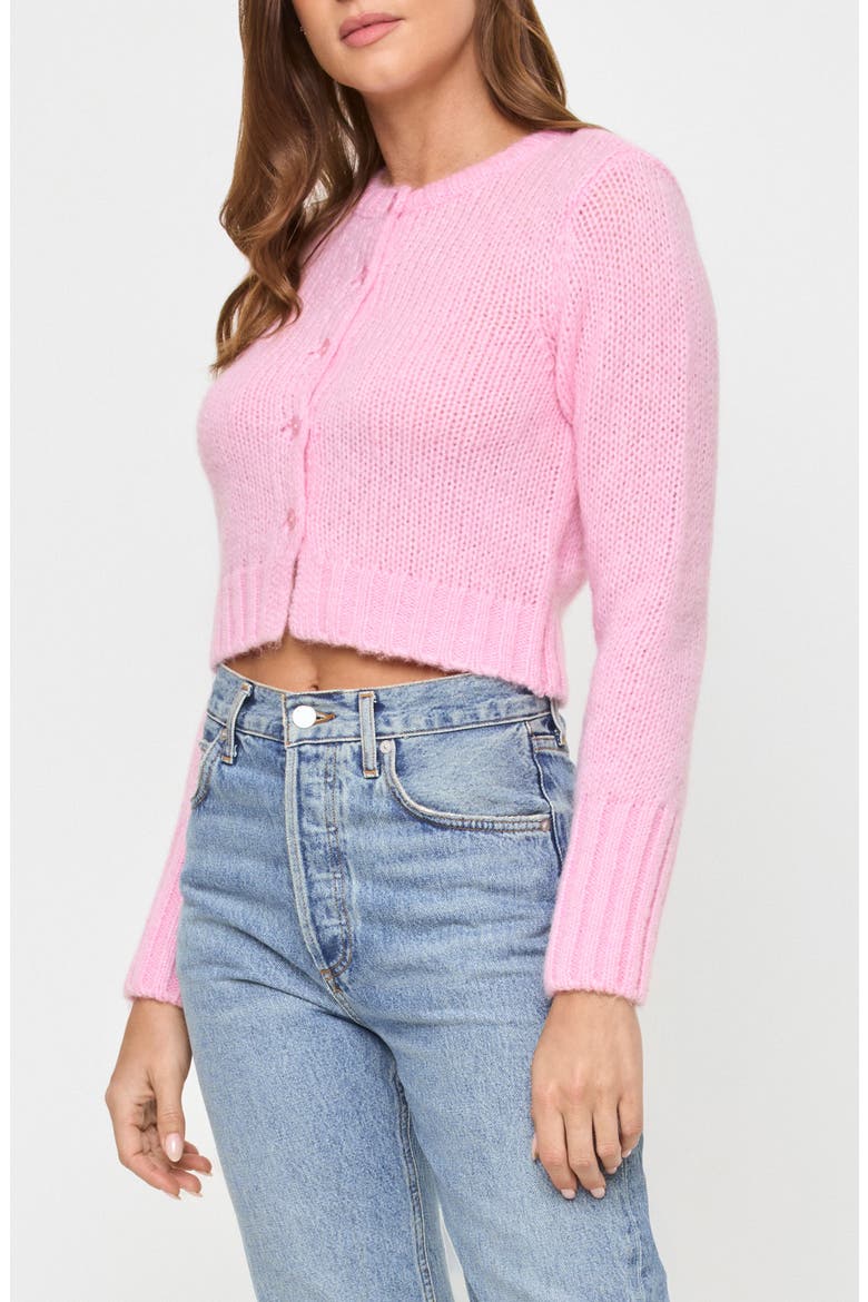 Brynn Cropped Cardigan, Alternate, color, ROSEWATER