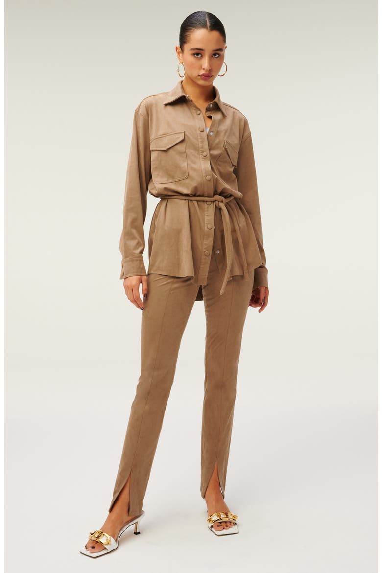 Belted Shirt Jacket, Alternate, color, WARM CARAMEL003